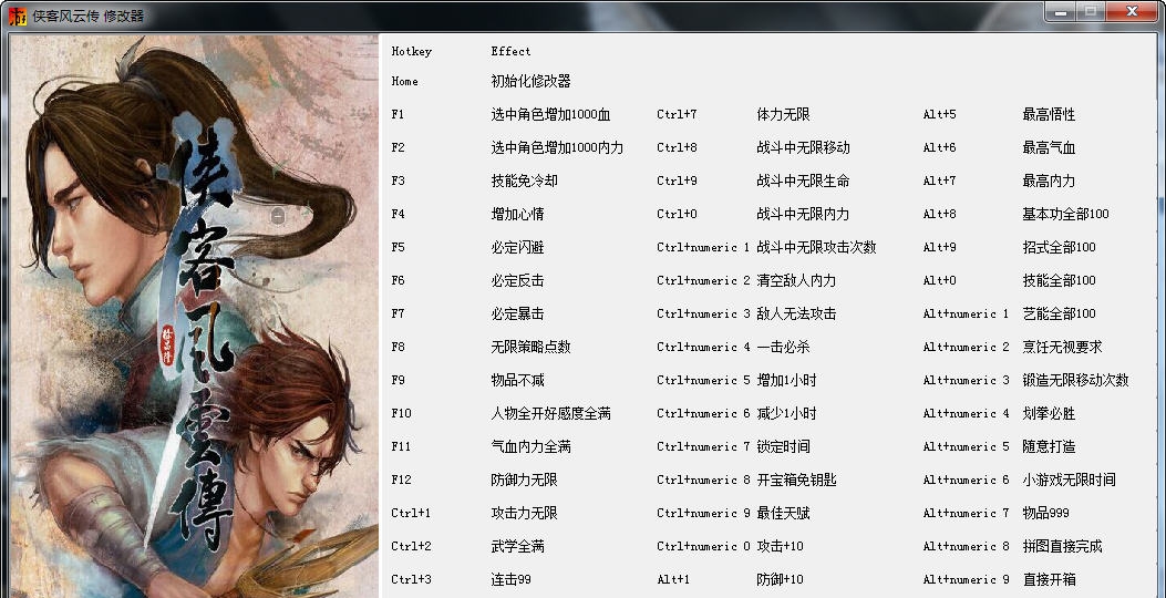 侠客风云传五十四项修改器 v3.6 侠客风云传五十四项修改器 v3.6