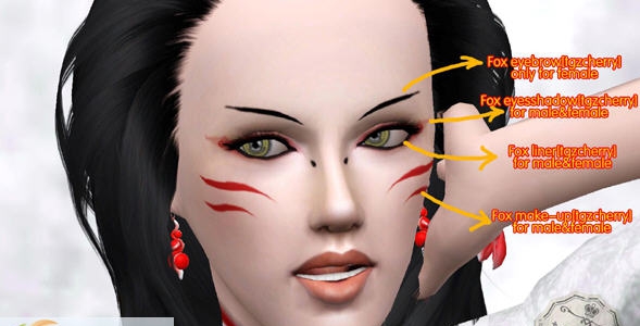 模拟人生3男女通用狐妖面部化妆MOD v2.6 模拟人生3男女通用狐妖面部化妆MOD v2.6