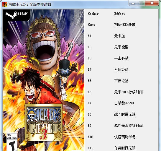 海贼王无双3十二项修改器 v3.6 海贼王无双3十二项修改器 v3.6