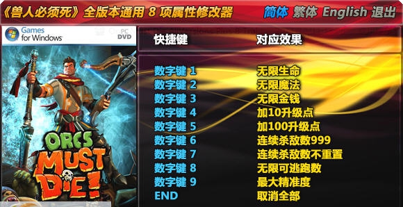 兽人必须死八项修改器 v3.5 兽人必须死八项修改器 v3.5