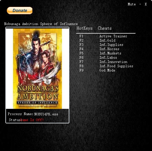 信长之野望14三项修改器 v3.6 信长之野望14三项修改器 v3.6