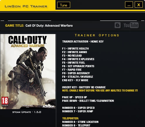 使命召唤11十六项修改器 v3.5 使命召唤11十六项修改器 v3.5