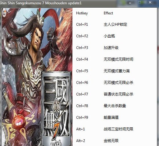 真三国无双7十五项修改器 v3.9 真三国无双7十五项修改器 v3.9