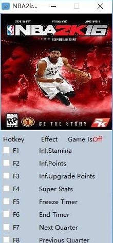NBA2K16八项修改器 v2.7 NBA2K16八项修改器 v2.7