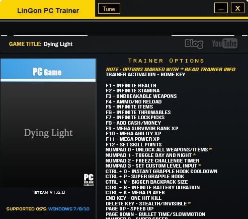 消逝的光芒三十一项修改器 v3.3 消逝的光芒三十一项修改器 v3.3