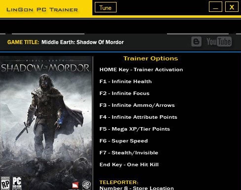 中土世界暗影魔多十一项修改器 v3.5 中土世界暗影魔多十一项修改器 v3.5