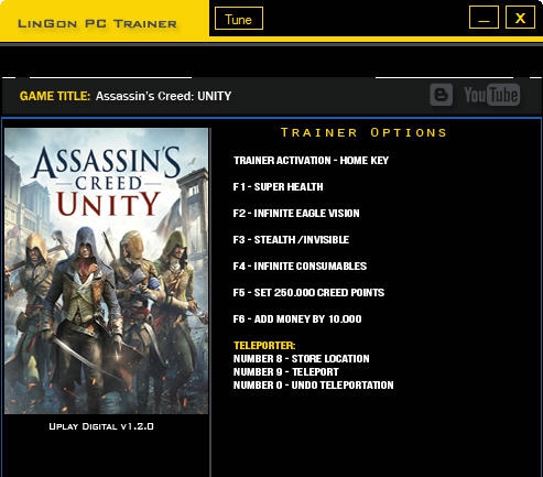 刺客信条大革命八项修改器 v3.5 刺客信条大革命八项修改器 v3.5