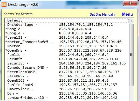 DnsChanger(Dns修改工具) v2.5 DnsChanger(Dns修改工具) v2.5
