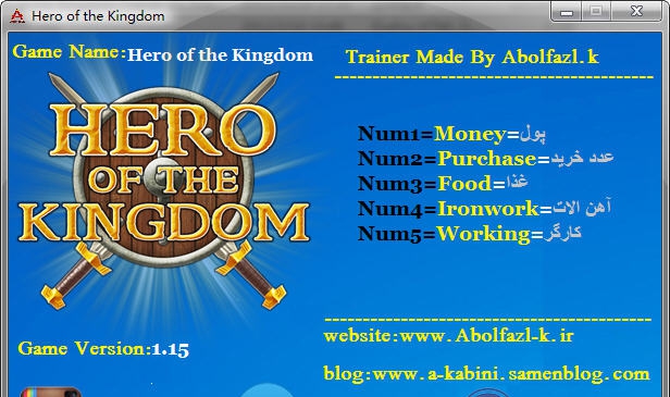 王国英雄五项修改器 v3.4 王国英雄五项修改器 v3.4