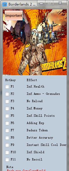 无主之地2十二项修改器 v3.8 无主之地2十二项修改器 v3.8