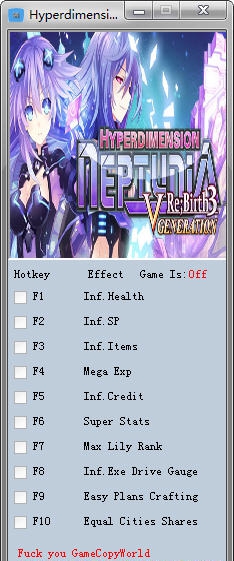 超次元游戏海王星3十项修改器 v3.7 超次元游戏海王星3十项修改器 v3.7