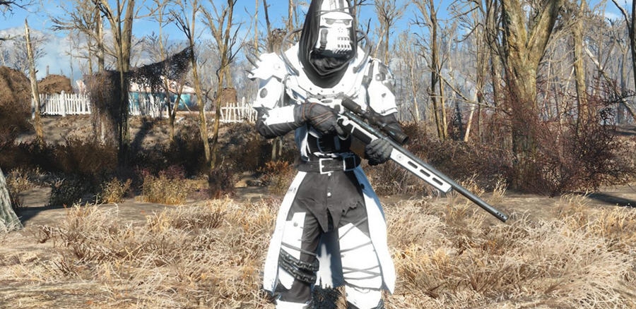 辐射4高端护栏装甲配白色狙击枪MOD v2.4 辐射4高端护栏装甲配白色狙击枪MOD v2.4