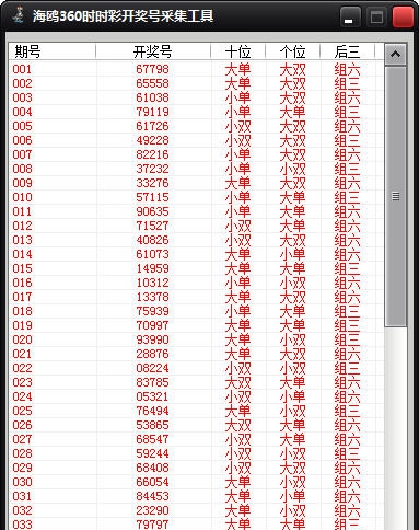 海鸥360时时彩开奖号采集工具 v1.7 海鸥360时时彩开奖号采集工具 v1.7