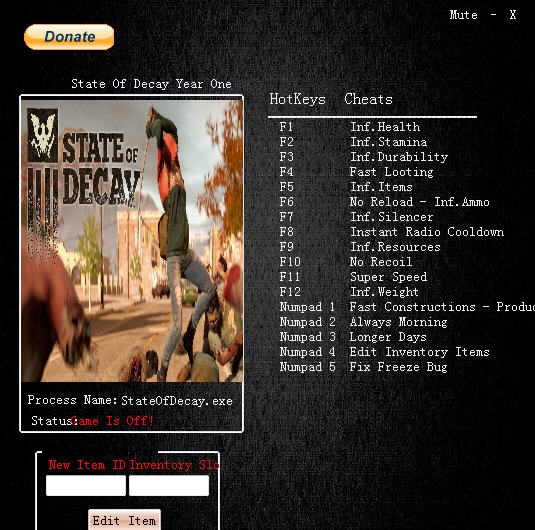 腐烂国度周年求生版十五项修改器 v2.6 腐烂国度周年求生版十五项修改器 v2.6