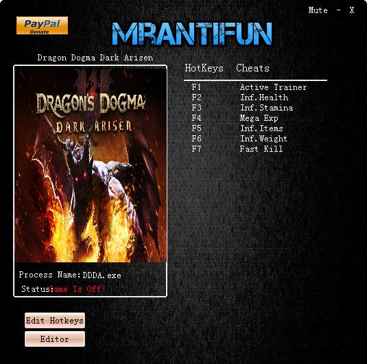 龙之信条黑暗觉醒七项修改器 v2.7 龙之信条黑暗觉醒七项修改器 v2.7