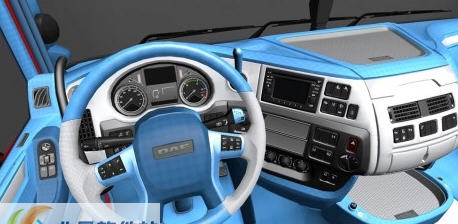 欧洲卡车模拟2达夫欧6蓝白内饰MOD v2.5 欧洲卡车模拟2达夫欧6蓝白内饰MOD v2.5