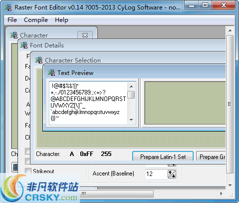Raster Font Editor v0.19 Raster Font Editor v0.19