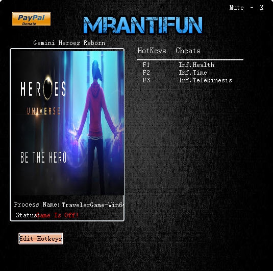 超能英雄重生之双子三项修改器 v3.5 超能英雄重生之双子三项修改器 v3.5