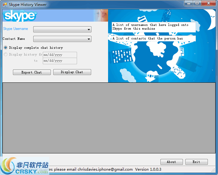 Skype History Viewer v1.0.0.9 Skype History Viewer v1.0.0.9