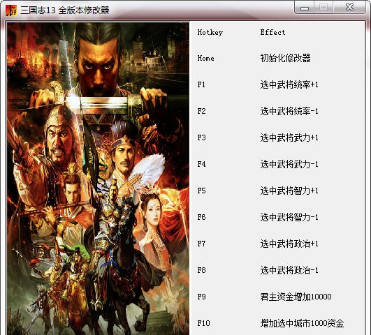 三国志13十一项修改器 v3.3 三国志13十一项修改器 v3.3