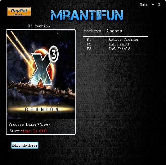 X3重聚无限生命护甲修改器 v3.7