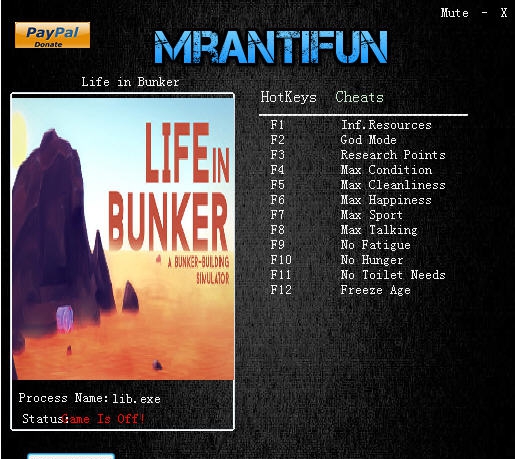 地堡生活十二项修改器 v2.4 地堡生活十二项修改器 v2.4