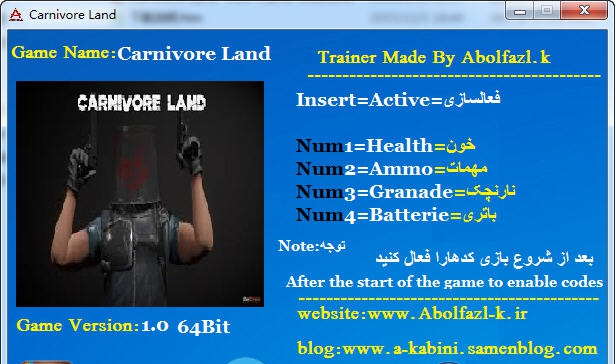 肉食之地四项修改器 v3.3 肉食之地四项修改器 v3.3