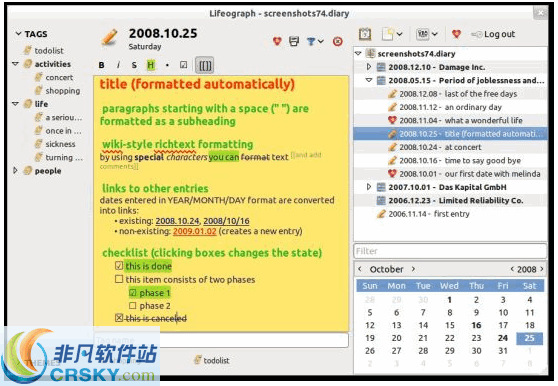 Lifeograph v0.11.7 Lifeograph v0.11.7