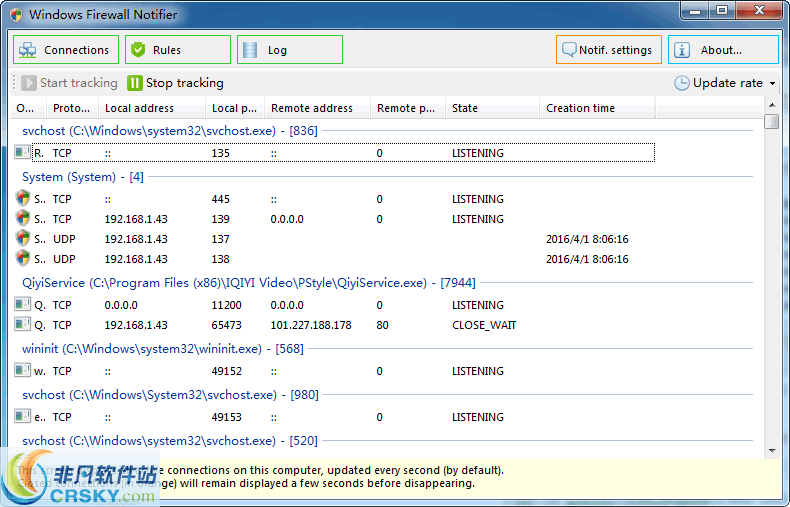 Windows Firewall Notifier v1.9.5 Windows Firewall Notifier v1.9.5