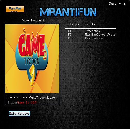 游戏工作室大亨2三项修改器 v3.5 游戏工作室大亨2三项修改器 v3.5