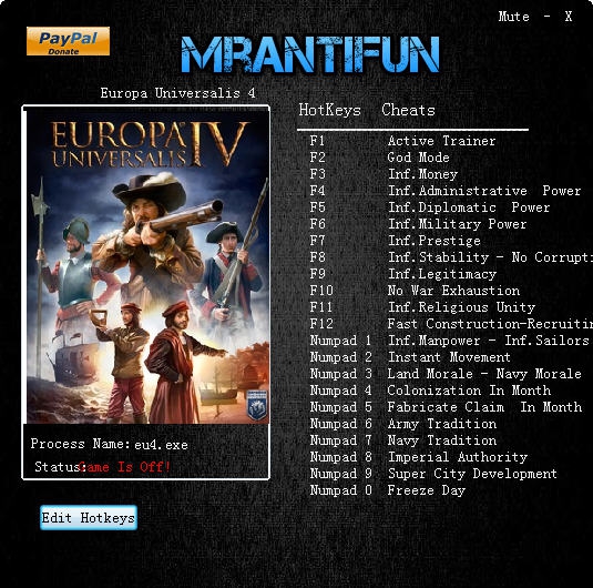 欧陆风云4地中海二十五项修改器 v3.6 欧陆风云4地中海二十五项修改器 v3.6