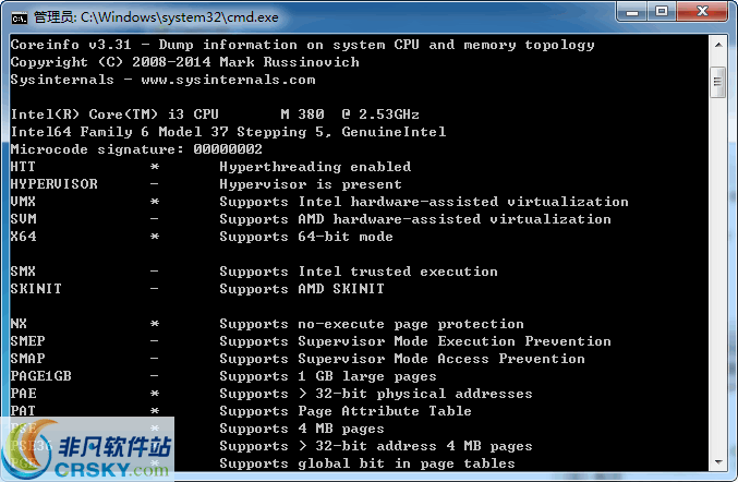 Coreinfo v3.38 Coreinfo v3.38