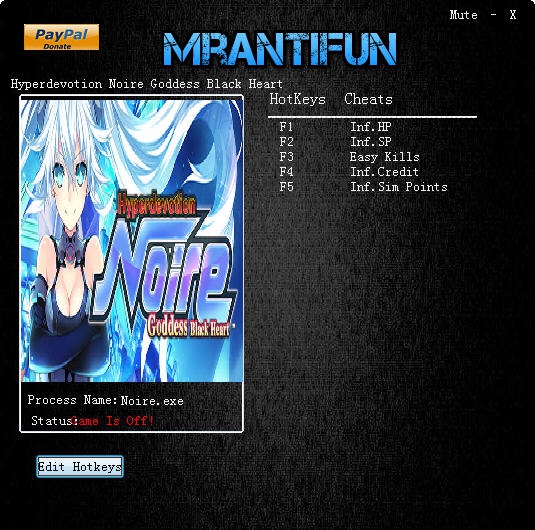 超女神信仰诺瓦露激神黑心五项修改器 v3.5 超女神信仰诺瓦露激神黑心五项修改器 v3.5