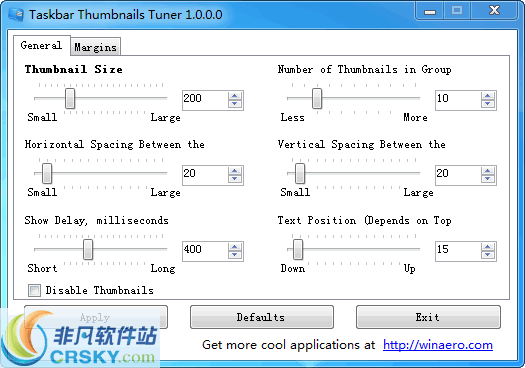 Taskbar Thumbnails Tuner v1.0.0.5 Taskbar Thumbnails Tuner v1.0.0.5