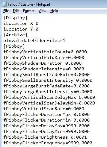 辐射4去除Pipboy上的扫描线MOD v2.5