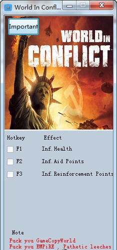 冲突世界完全版三项修改器 v3.5 冲突世界完全版三项修改器 v3.5