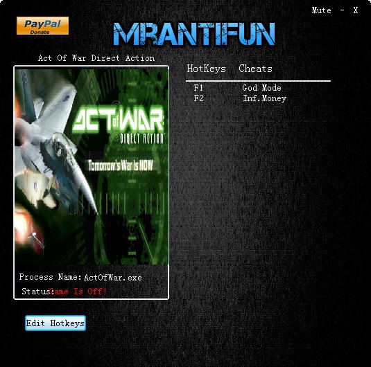 战争行为直接行动两项修改器 v2.6 战争行为直接行动两项修改器 v2.6