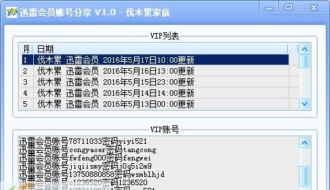伐木累迅雷会员账号分享 v1.3 伐木累迅雷会员账号分享 v1.3