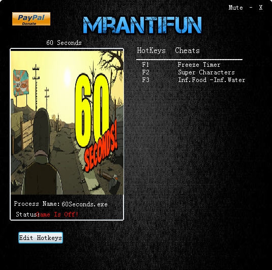 60秒三项修改器 v2.5 60秒三项修改器 v2.5