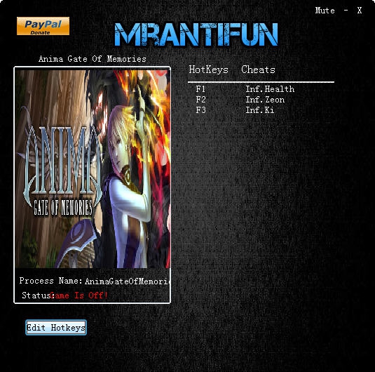 阿尼玛回忆之门三项修改器 v2.5 阿尼玛回忆之门三项修改器 v2.5