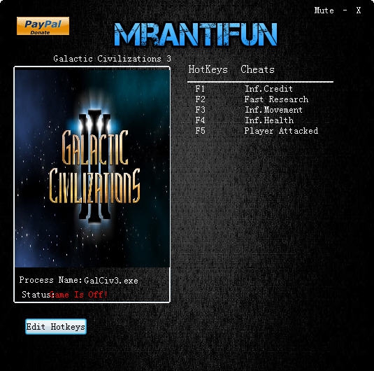 银河文明3四项修改器 v2.5 银河文明3四项修改器 v2.5