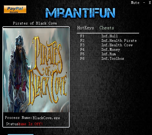 黑湾海盗六项修改器 v3.6 黑湾海盗六项修改器 v3.6