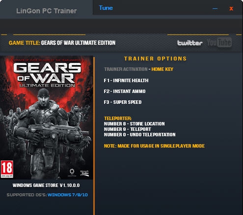 战争机器终极版五项修改器 v3.7 战争机器终极版五项修改器 v3.7