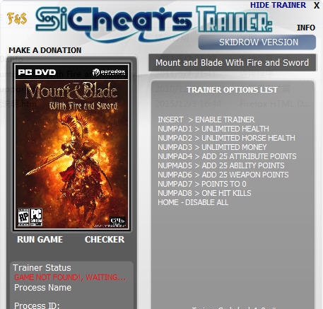 骑马与砍杀火与剑八项属性修改器 v3.9 骑马与砍杀火与剑八项属性修改器 v3.9