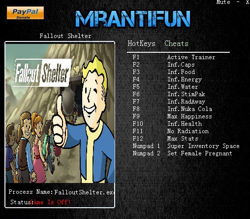 辐射避难所十三项修改器 v3.5