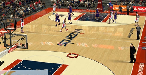NBA2K14奇才队主场高清地板球场补丁 v2.3