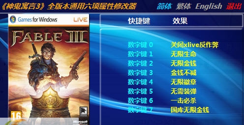 神鬼寓言3六项修改器 v3.5 神鬼寓言3六项修改器 v3.5