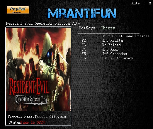 生化危机浣熊市行动五项修改器 v3.5 生化危机浣熊市行动五项修改器 v3.5