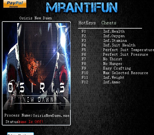 奥西里斯新黎明十二项修改器 v3.4 奥西里斯新黎明十二项修改器 v3.4