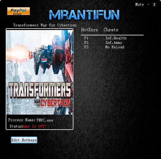 变形金刚赛博坦之战三项修改器 v3.6 变形金刚赛博坦之战三项修改器 v3.6